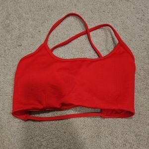 Zenana Strappy Ribbed Padded Bralette – Red, Small